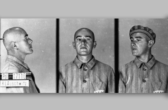 ID pictures of a prisoner, accused of homosexuality, who arrived at the Auschwitz on June 6, 1941.